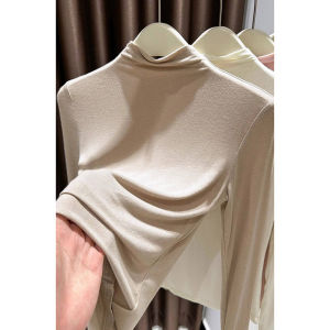 Elegant Exclusive Design Spring Half-High Collar Long-Sleeve T-Shirt