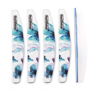 1/2Pcs Professional Ink - Blue Nail Files 150/150 Grit Strong Nails Sandpaper Washable Grinding UV Gel Polish Manicure Tool