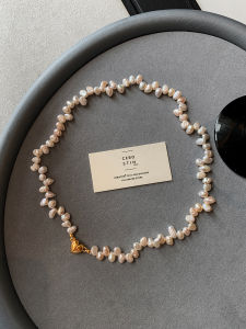 CAFFTI | Natural Irregular Freshwater Baroque Pearl Ladies Necklace Lockbone Chain