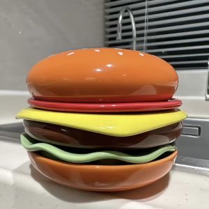 Cute Cartoon Decorative Ceramic Fruit Bowl Dessert Plate Salad Bowl Five-Piece Set Home Use Creative Dining Utensils Set