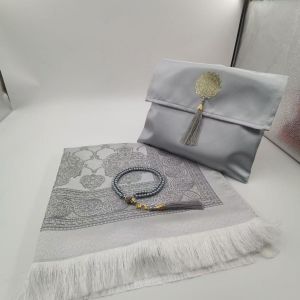 High Quality Silk Portable Bag Blanket Beads Three Piece Set Fashionable Handmade Gift Rectangular Abstract Pattern Home Decor