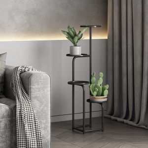 Nordic Creative Iron Art Plant Stand Balcony Indoor Living Room Floor-Mounted Simple Green Ivy Planter Stand Metal Welding