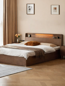 WEISHA | Vintage Double Bed With Storage Wooden