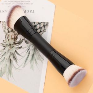 Facial Makeup Brush a Portable Double-Headed Multi-Functional Makeup Brush Foundation Brush Contour Brush Loose Powder Brush Blush Brush All-In-One Makeup Brush Suitable for Men and Women