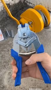 Hog Ring Plier 600pcs M Clips Staples Chicken Mesh Cage Wire Fencing Ring Plier Poultry Cage Assembly Pliers Fixing Device Pet Pliers Rabbit Quail Cage Installation Tools