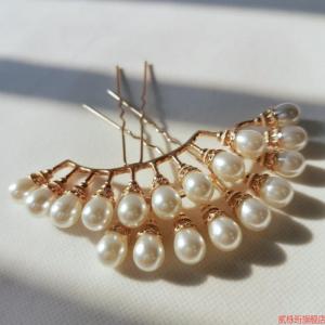 Traditional Hanfu Hairpin Pearl Decorated Large Oval Hair Accessories Ming Dynasty Style U-Shaped Hairpin Fashionable Jewelry