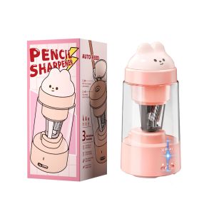 Portable Electric Pencil Sharpener Automatic Charging Flip Cover Stationery Business Supplies for Primary School Students