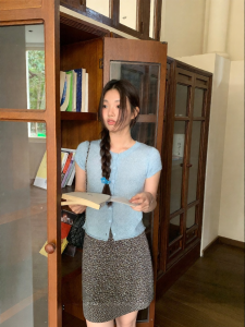 NIHAOKANONG | Áo Cardigan Mỏng Thoáng Khí Tay Ngắn Cổ Tròn Dáng Xòe