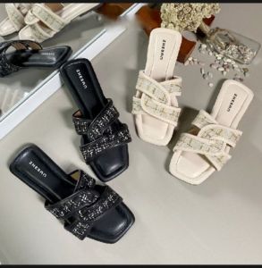 Sandal Teplek Wanita Super Empuk Motif Rajut Terbaru