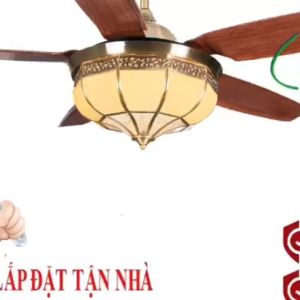 Đèn quạt trần led cổ điển - Đèn quạt trần tân cổ điển trang trí - Quạt trần cánh nhựa Qvifa-88 lắp biệt thự phòng tiệc khách sạn