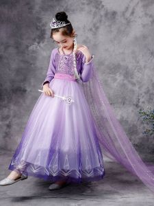 Halloween Long Hair Sleeping Beauty Frozen Elsa Anna Princess Dress for Girls
