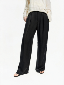 MO&Co. | Sanded Black Ankle-Length Leisure Pants