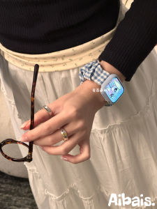 สร้อยข้อมือ Apple Watch สายคล้องผมสีน้ำเงินสร้างสรรค์ เหมาะกับ Apple Watch Series 1-5 สายคล้องผมแบบอเนกประสงค์สำหรับผู้ชายและผู้หญิง