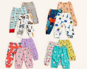 3pcs set Allforbaby Childrens cotton pajama pants with animal and cartoon prints elastic waistband soft fabric colorful designs casual wear for newborn to 5 years old