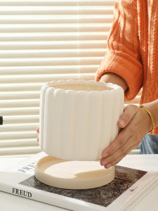 Large Caliber Unglazed Ceramic Flower Pot Creative Butter Milk Style Minimalist Butterfly Orchid Succulent Plant Terracotta Pot