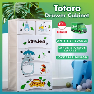 Children Toddler Totoro Drawer Cabinet 3 4 & 5 Tiers Storage Lockable Drawers Large Capacity Sturdy Wardrobe Organiser