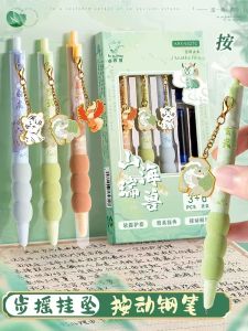 New Ins Style Pendant Clip Pen Student Practice Writing Steel Pen Click Type Replaceable Ink Sac Primary School Special Use