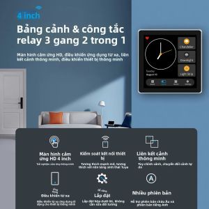 FUERS Màn Hình Cảm Ứng 4 Inch Công Tắc Gắn Tường Thông Minh T3E Bảng Cảnh Đa Chức Năng Zigbee Tự Động Hóa Gia Đình 100-240V AC