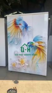 TỦ NHỰA ĐÀI LOAN 3 CÁNH IN 3D CON CÁ CAO CẤP - TỦ ĐỰNG QUẦN ÁO GD