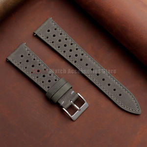 Vintage Racing Leather Watch Strap for Omega 18mm 19mm 20mm 21mm 22mm 24mm Quick Release Strap Brown Breathable Porous Watchband
