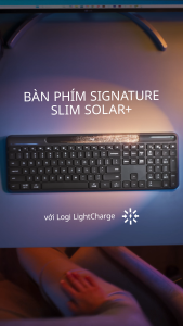 Bàn phím Bluetooth Logitech Signature Slim Solar+ K980 - Sạc bằng ánh sáng mặt trời & nhân tạo Pin lên đến 10 năm