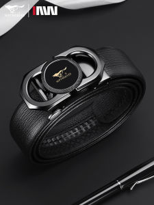 High-End Mens Leather Belt Automatic Buckle Top Layer Cowhide Business Style Youth And Middle-Aged Suitable Width 3.5cm