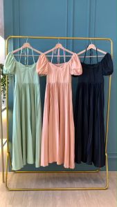D11741 Sabrina Halter Pleated Long Dress