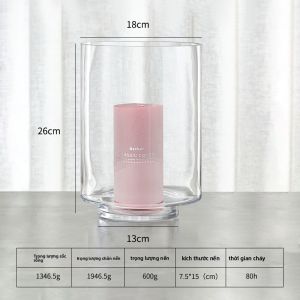 Đèn Gió Bằng Thủy Tinh Trang Trí Nhà Phong Cách Châu Âu Đơn Giản Lãng Mạn Tiệc Cưới Trang Trí Buổi Tối Ăn Candelabra Đồ Trang Trí Nhà