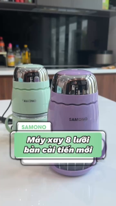 (Mới- 8 lưỡi) Máy xay ăn dặm 0.3L Samono SW-MFC200 cho bé 200W cối thủy tinh kèm quai chụp xay thịt nhuyễn mịn - hàng chính hãng bảo hành 1 năm