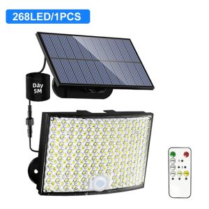NEWSTYLE | Đèn Pha Năng Lượng Mặt Trời 268 LED Tích Hợp Cảm Biến Chuyển Động Chống Nước IP65 5 Chế Độ Dùng Cho Chiếu Sáng Lối Đi Vườn Đèn Cảm Biến Chuyển Động Năng Lượng Mặt Trời