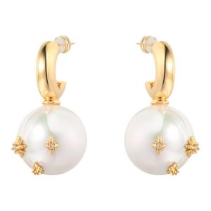 Elegant Pearl Stud Earrings Womens Fashion Silver Needle Starburst Colorful Glitter Luxury Feel New 2025 Ear Jewelry