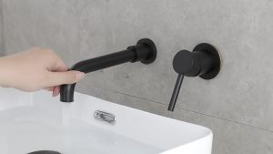 Vòi Lavabo Đen Nóng Lạnh Âm Tường vòi rủa tay màu đen - hàng cao cấp