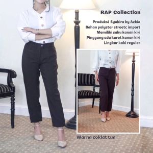 RAP - Celana Kancing Syakira Coklat Tua-Celana Kerja-Celana Pramuka