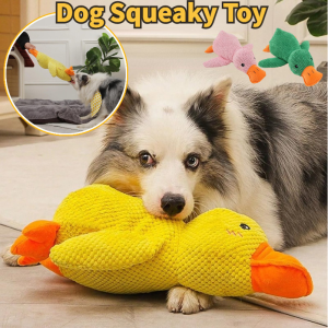 Dog Squeaky Toy Durable Calming Duck Shape Dog Toy for Teeth Cleaning Dog Fun Interactive Chew Toy