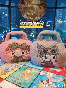 Cute Cartoon Devil Blanket Office Nap Air Conditioner Cover Student Dormitory Portable Storage Pillow Blanket Warm Velvet Fabric