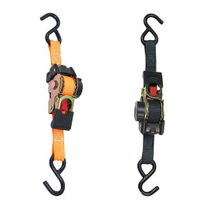 Retractable Ratchet Straps 1inch X 7FT Motorcycle Tie Down Straps 1543lb Break Strength with Auto-Lock Double S Hooks for Boat ATVs Bikes Trailer