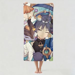 Hasbro | Game Genshin Impact Wanderer Towel Drying Bath Towel Applicable To Light Swimming Camping Yoga Beach Out