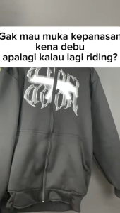 Sweater Hoodie Balaclava ninja zipper Black Pria Wanita Cotton Flecce 280gms M-XXL Best Quality