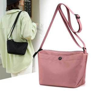 Simple pure color nylon sling bag women fashion Water repellent shoulder bag crossbody bag