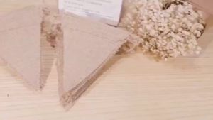 3M Burlap Triangle Banner Vintage Hessian Bunting Banners Flag for Holiday Birthday Wedding Graduation Decoration Party Supplies