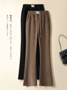 กางเกงขายาวทรงหลวมเอวสูงบุขนแกะผ้าคอร์ดูรอยทรงขาบานสำหรับผู้หญิงในฤดูหนาวปี 2024 TUCANO กางเกงขายาวทรงเข้ารูป