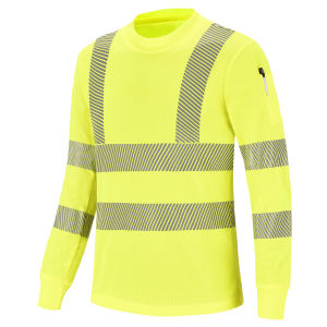 เสื้อยืดแขนยาวสำหรับทำงาน EN20471คลาส3 Hi VIS เสื้อยืด (XS-8XL)
