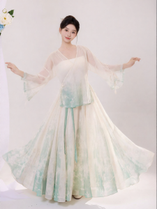 LEAF DANCE | Váy Dài Eo Thấp Cho Múa Đạo Cụ Trung Quốc