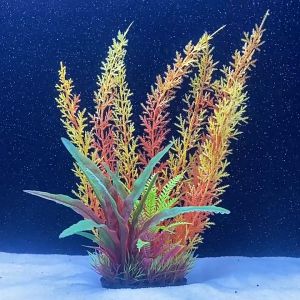 Rennas Aquarium Plants Water Faux Green Grass Ornament Plant Green Grass Pet Fish Tank Decoration