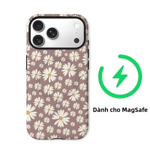 Ốp Điện Thoại Hai Lớp Dusty Daisy Cho iPhone 18/17/16/15/14/13/12/11 Air Pro Max Plus - Vỏ Mềm Chống Sốc Chống Trầy Xước Chống Bụi Chống Trượt