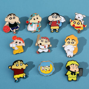 Crayon Shin-ChanเคลือบPinsการ์ตูนน่ารักอะนิเมะเข็มกลัดกระเป๋าแฟชั่นเสื้อผ้าEnamel Lapel Pinsอุปกรณ์เสริมเด็กของขวัญ