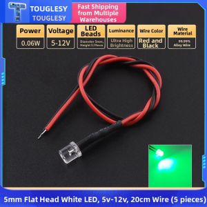 High Brightness LED Light Emitting Diode 3mm/5mm Toy Car Indicator Lights with Line 5V 12V LED Lamp Beads Small Bulbs