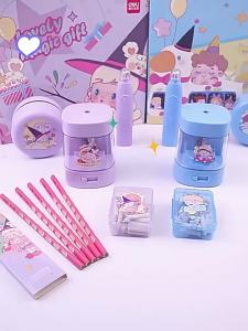 deli | Electric Auto Pencil Sharpener Stationery Set School Supplies
