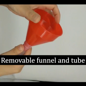 Red Detachable Telescopic Fuel Funnel with Long Hose for Car Gasoline Oil Filling