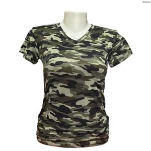 Ladies camouflage blouse cotton spandex